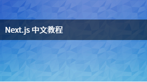 Next.js 中文教程