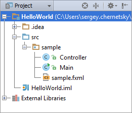 NewProjectJavaFXInitialStructure