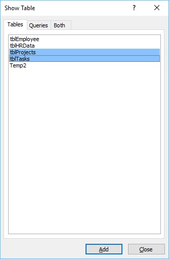 Show Table Task