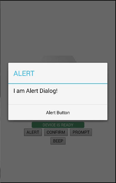 Cordova Alert Dialog