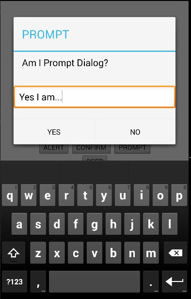 Cordova Dialog Prompt