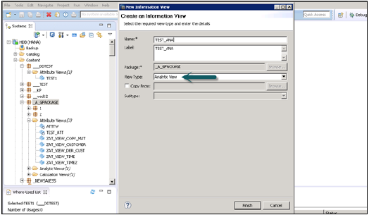 Creating an Analytic View