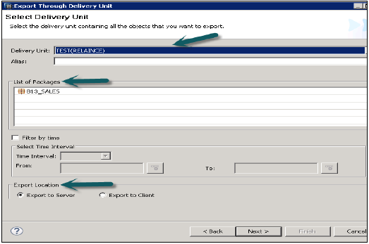 Export Through Delivery Unit