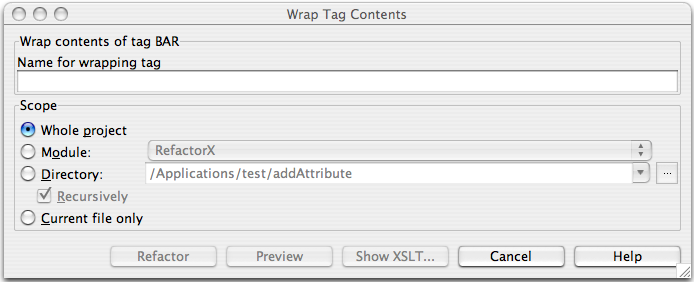 XML重构：包装标签内容