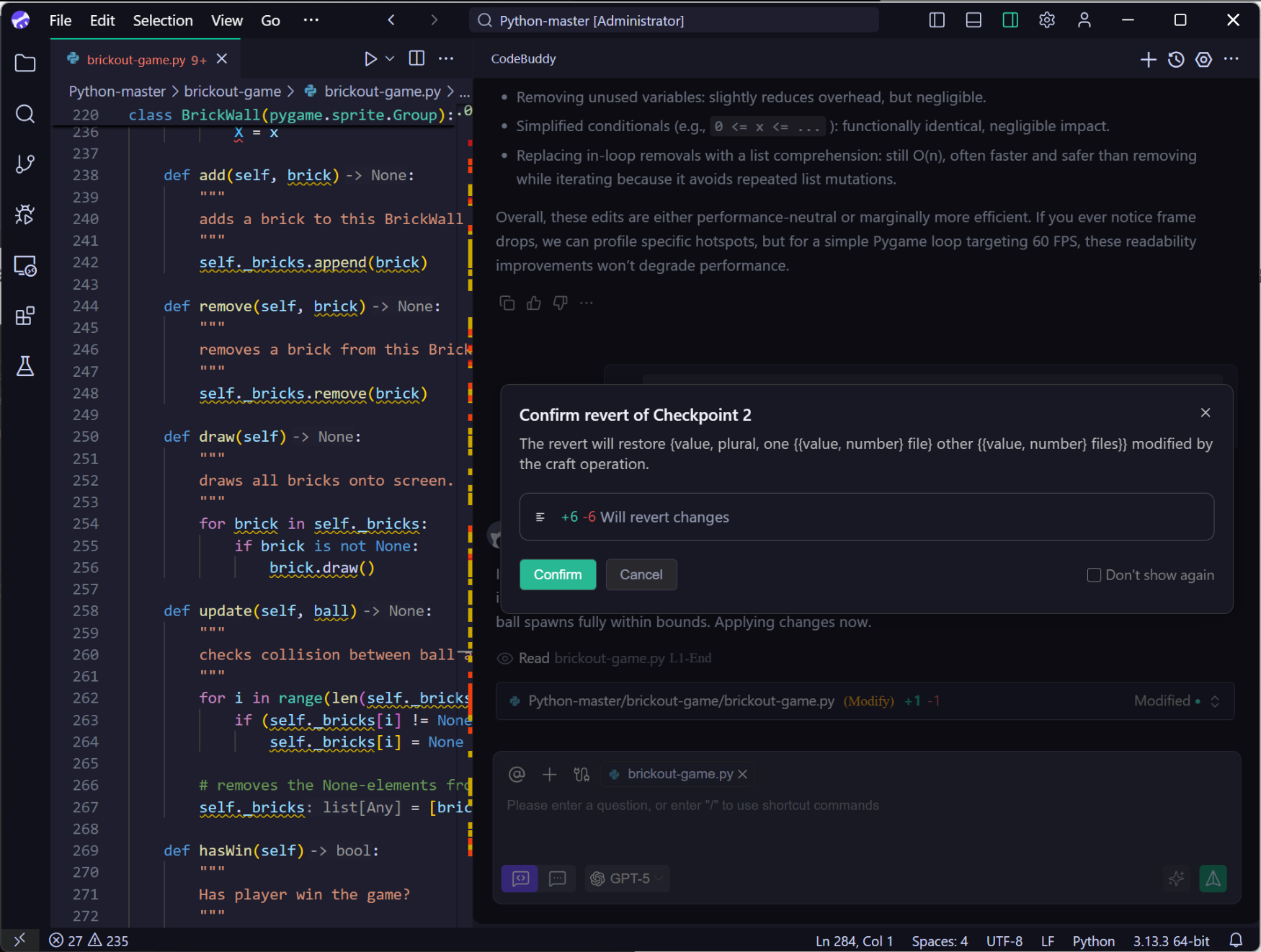 CodeBuddy IDE Agent 模式检查点