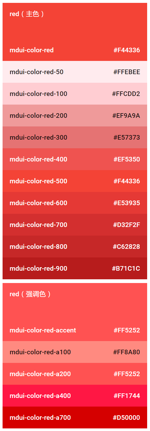 www.mdui.org - red 色板