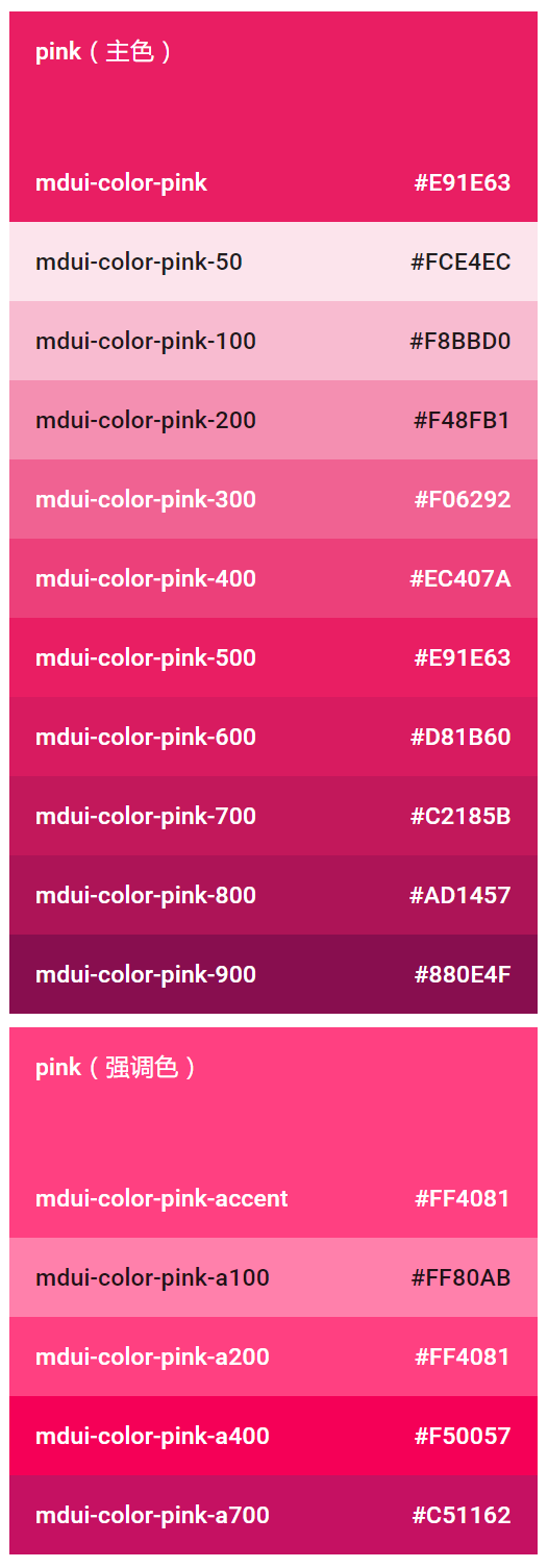 www.mdui.org - pink 色板
