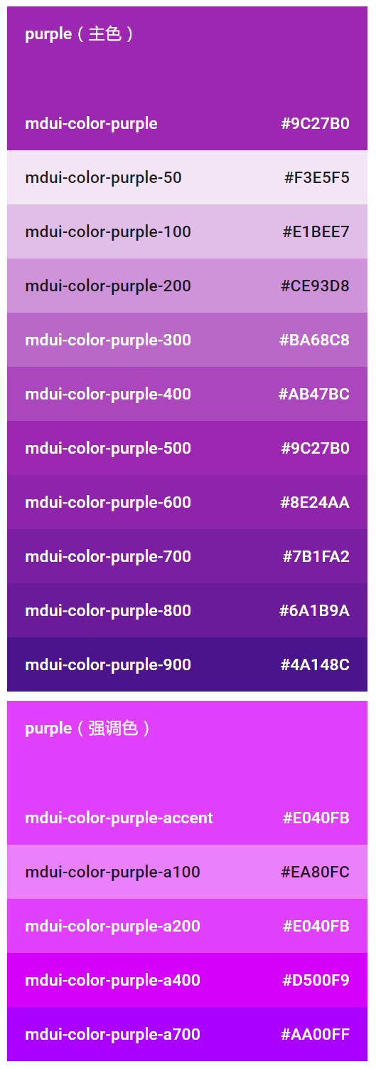 www.mdui.org - purple 色板