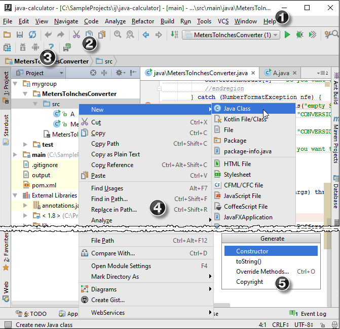 IntelliJ IDEA的菜单栏与工具栏