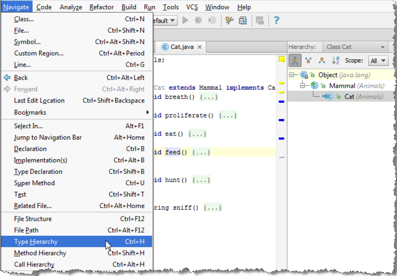 IntelliJ IDEA 构建类层次结构