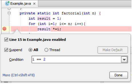 IntelliJ IDEA斷點(diǎn)的詳細(xì)信息