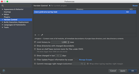 IntelliJ IDEA配置VCS根