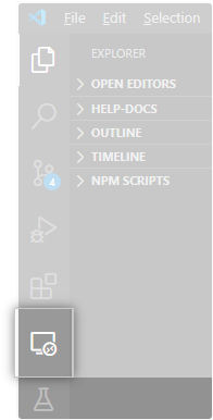 Visual Studio Code 中的 Remote Explorer 图标