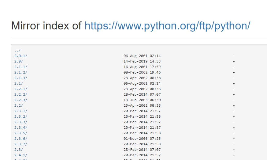 python版本列表