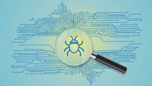 Magnifying-lens-examining-computer-bug-with-network-circuit-stock-illustration-e1611695186284