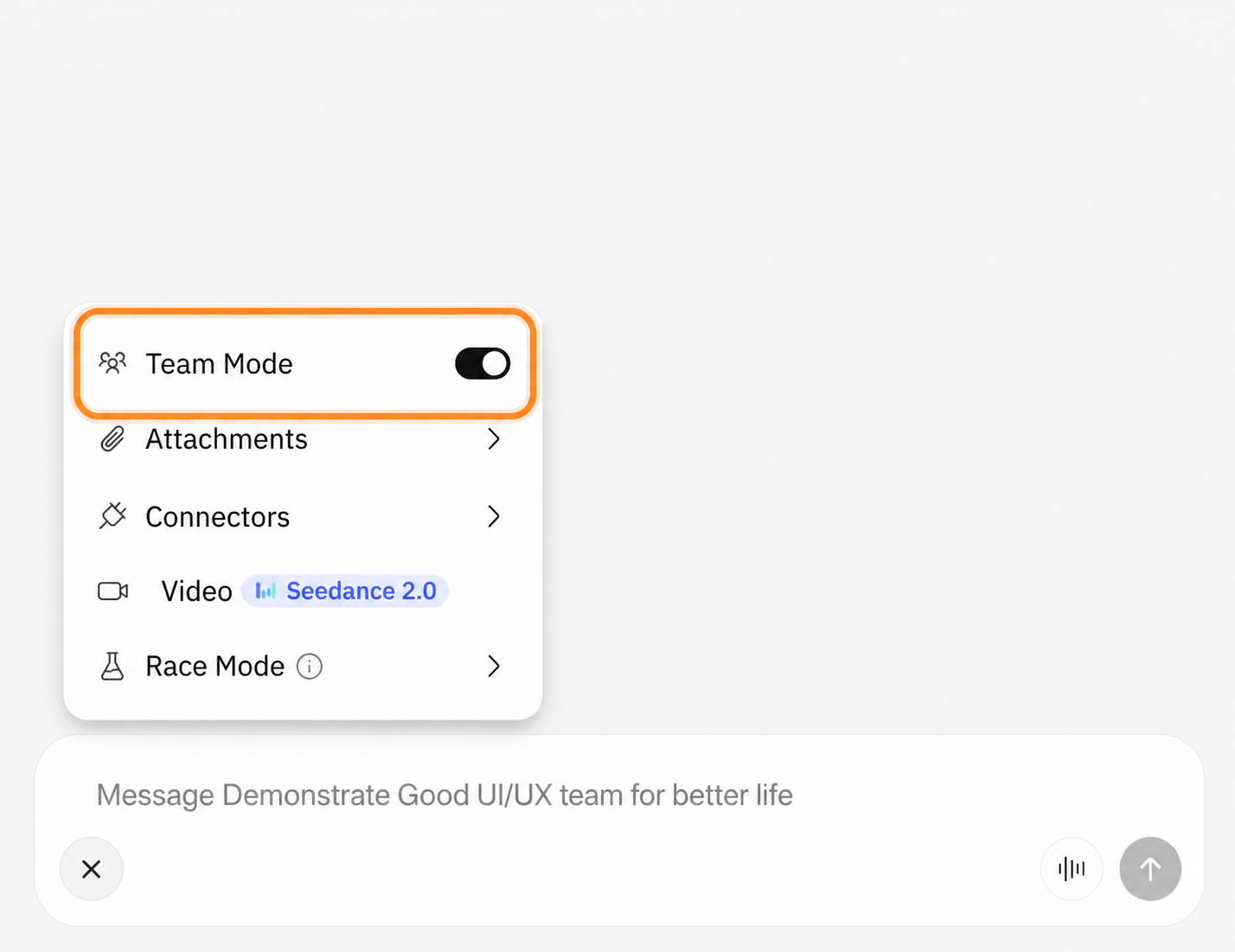 Turn Team Mode on or off
