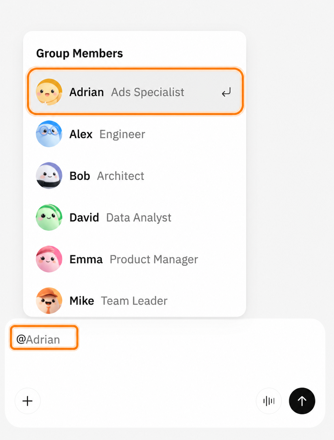 Select an Agent from Group Members