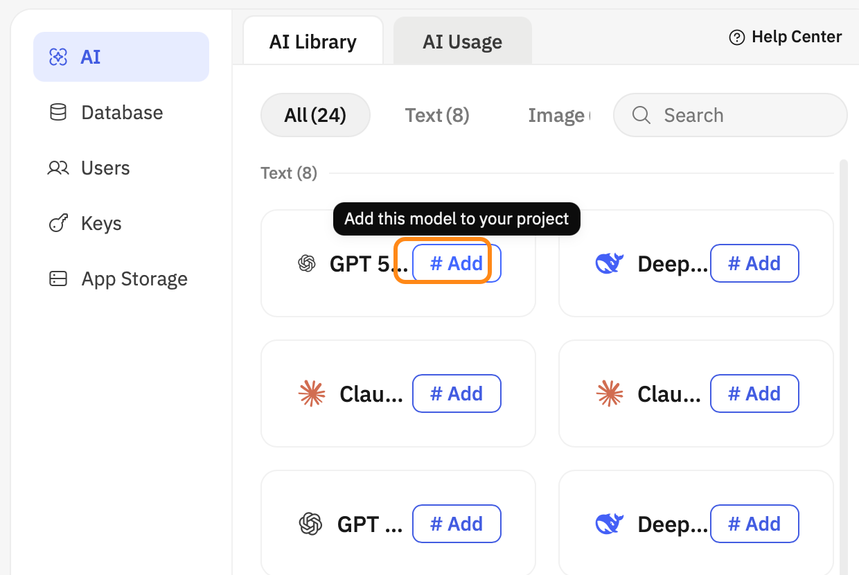 选择 # Add 将模型标签插入你的 Chat 请求中。