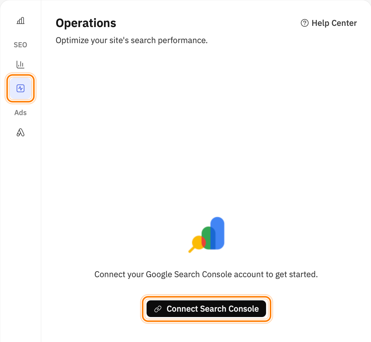 从 Marketing 打开 Google Search Console