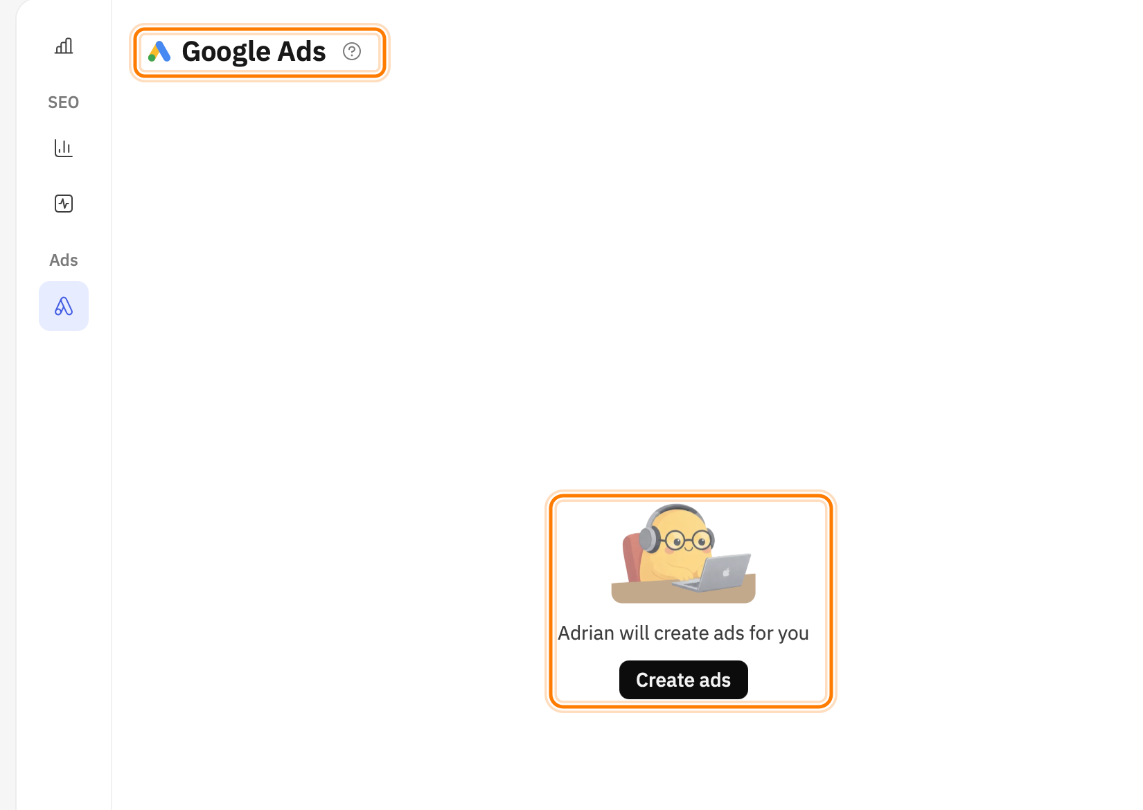 Google Ads 已连接状态示意图;请在你的工作区中核实账户和客户 ID。