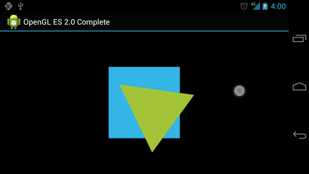 由触摸输入所旋转的三角形(圆形代表了当前触摸位置) ogl-triangle-touch