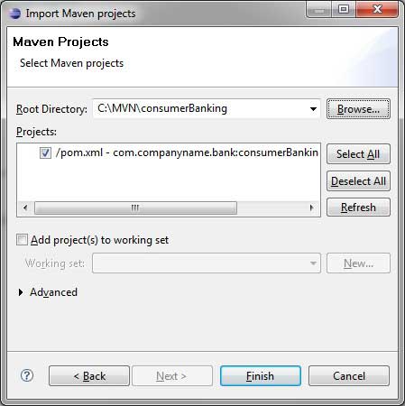 Import a maven project in Eclipse.