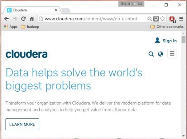 Cloudera的网站首页
