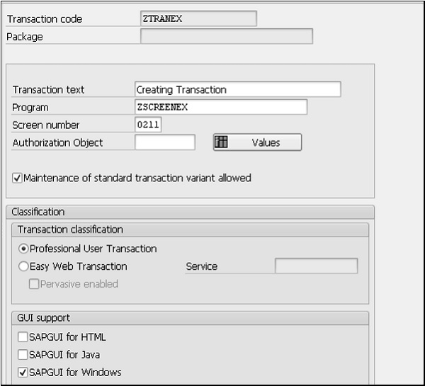 Creating Transaction